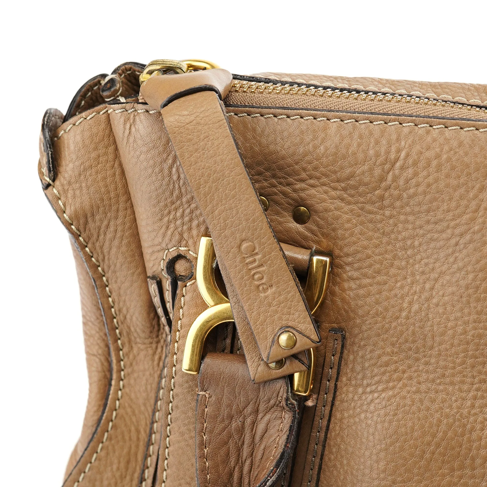 Brown Leather Marcie Handbag