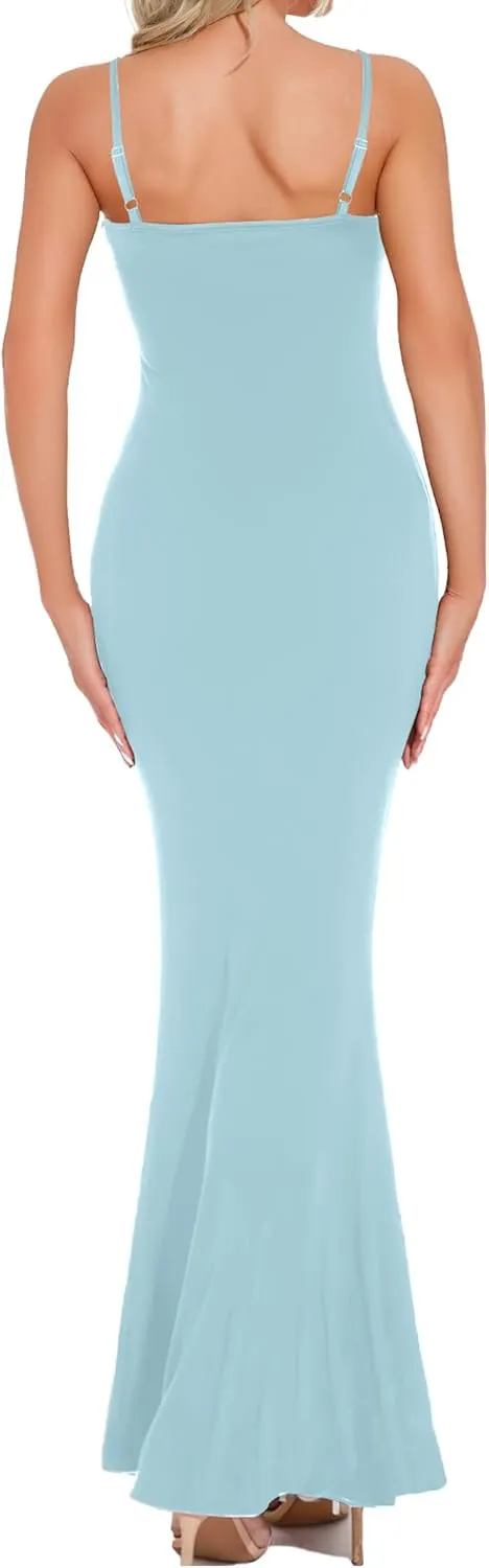 Buauty Womens Summer Dress Bodycon Maxi Dress Sleeveless Casual Long Dresses 2025 Spaghetti Strap Slip Elegant Evening Party