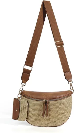 Bum Bags for Women Crossbody Fanny Packs PU Leather Cross Body Bum Purse Belt Bag Bumbags for Work Shopping Daily