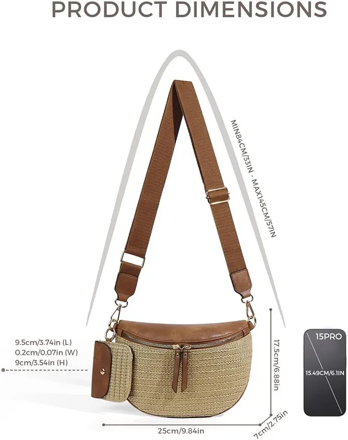 Bum Bags for Women Crossbody Fanny Packs PU Leather Cross Body Bum Purse Belt Bag Bumbags for Work Shopping Daily