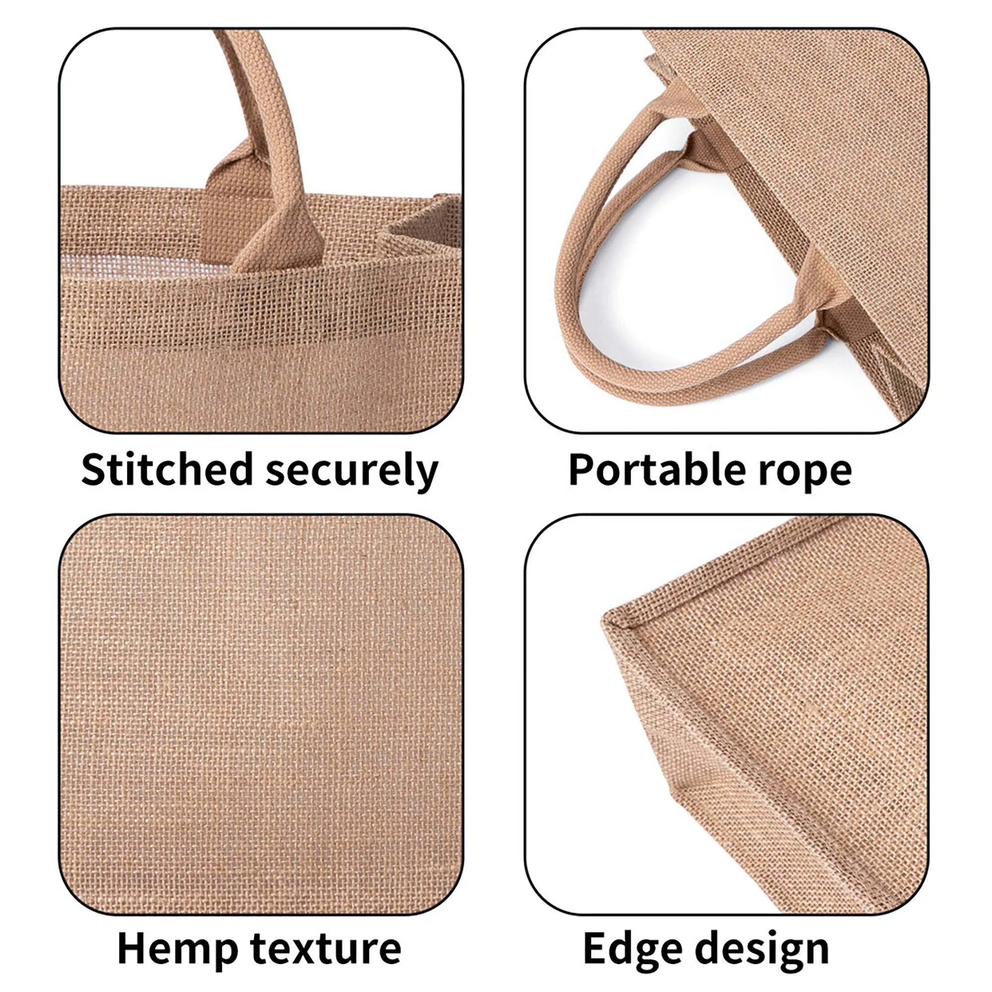 Burlap Shopping Bag with Shin Bijutsukai Camelia Flowers