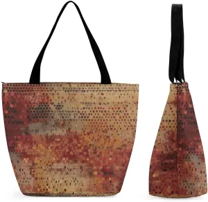 Burr Texture Style Tote Bag for Women Grocery Bags Foldable Shopping Bag Large Reusable Handbags for Work Travel
