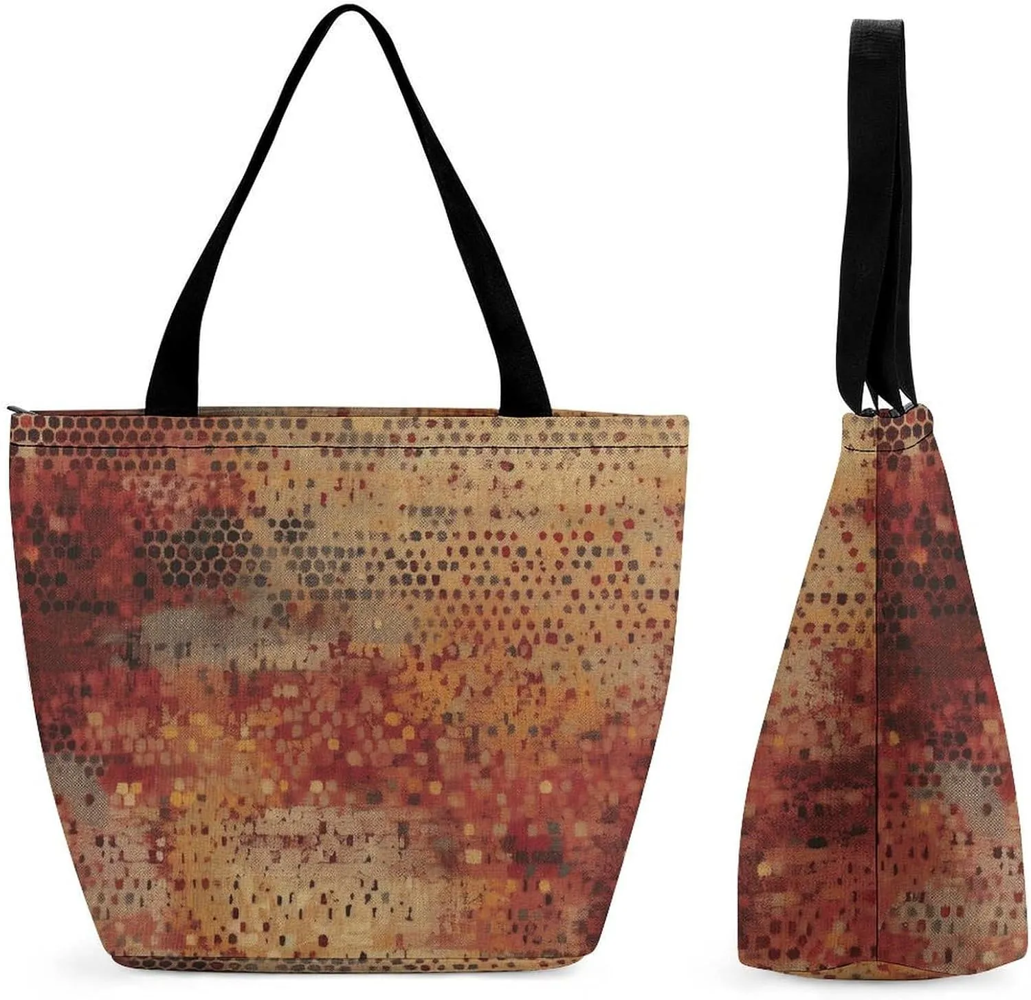 Burr Texture Style Tote Bag for Women Grocery Bags Foldable Shopping Bag Large Reusable Handbags for Work Travel