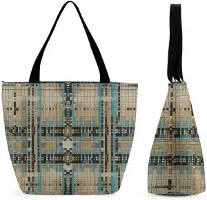 Burr Texture Style Tote Bag for Women Grocery Bags Foldable Shopping Bag Large Reusable Handbags for Work Travel