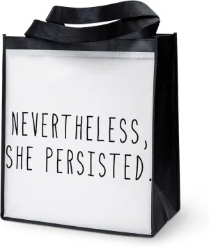 CafePress Nevertheless She Persisted Reusable Collapsible Grocery Bag