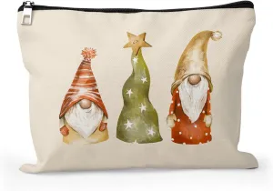 Cafl Nordic Gnomes Makeup Bag Travel Large Gnomes Vintage Cosmetic Bag Organizer toiletry Essentials Jewelry Skincare Zipper Bag For Women -10×8 inch