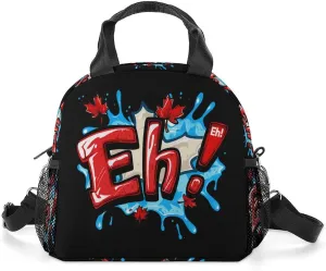 Canada Eh Red Maple Leaf Lunch Bag Insulated Lunch Box Lunch Tote Bag Lunch Organizer Lunch Holder Handbag for Women Men