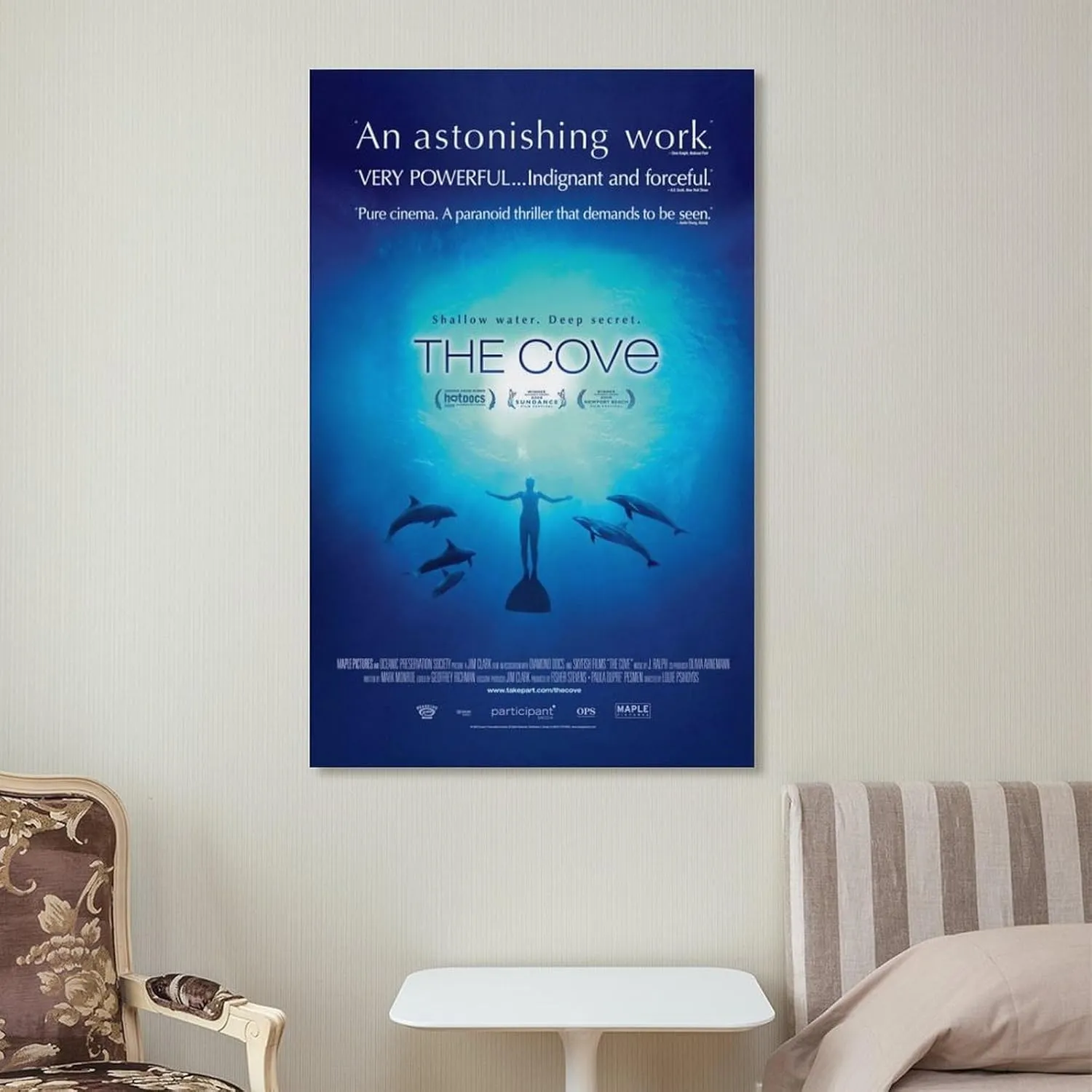Canvas Movie Poster,The Cove,Marine Ecological Protection Documentary (4) Painting On Canvas Wall Art Poster Scroll Picture Print Living Room Walls Decor Home Posters 20x30inch(50x75cm)