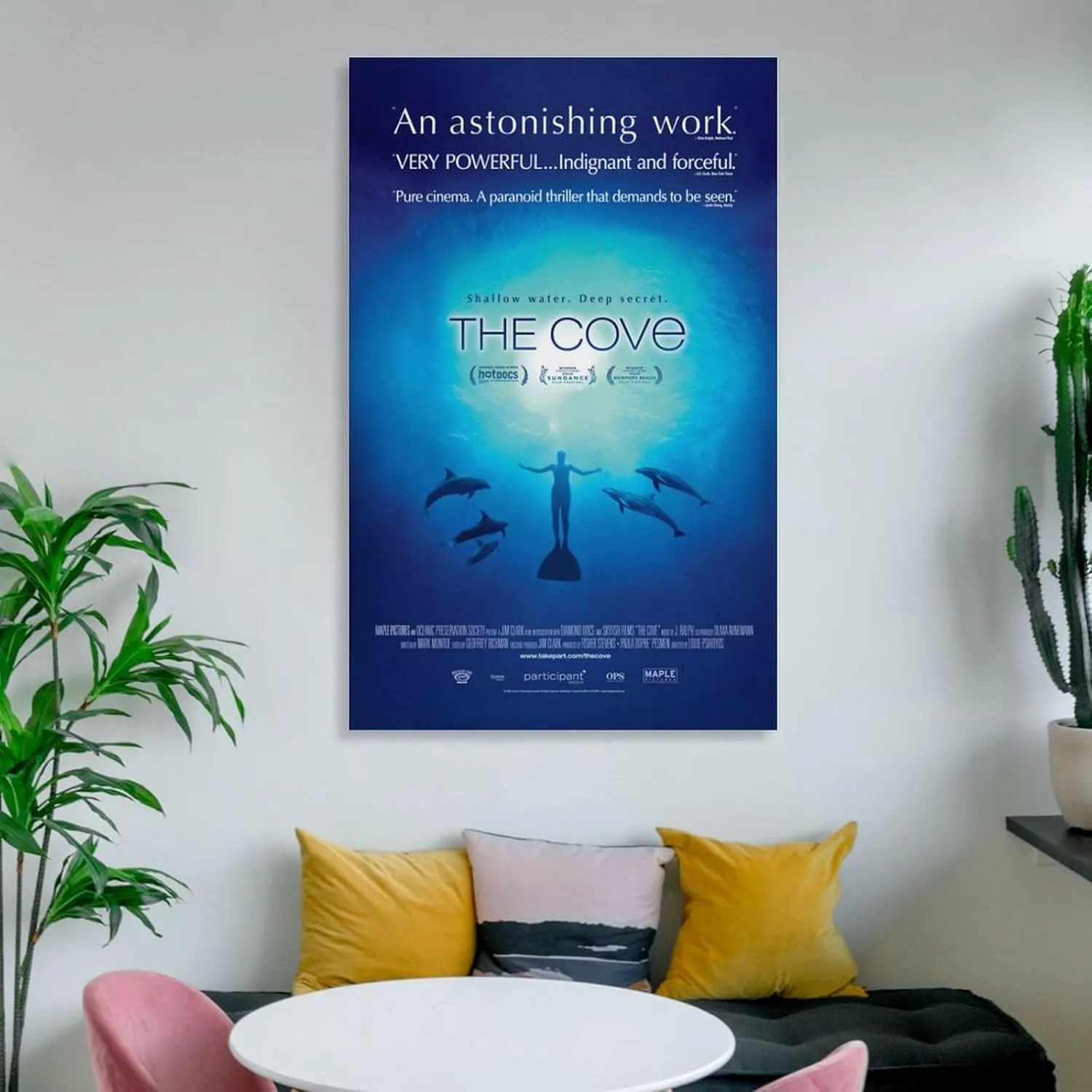 Canvas Movie Poster,The Cove,Marine Ecological Protection Documentary (4) Painting On Canvas Wall Art Poster Scroll Picture Print Living Room Walls Decor Home Posters 20x30inch(50x75cm)