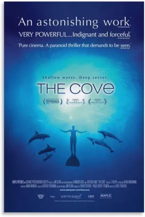 Canvas Movie Poster,The Cove,Marine Ecological Protection Documentary (4) Painting On Canvas Wall Art Poster Scroll Picture Print Living Room Walls Decor Home Posters 20x30inch(50x75cm)