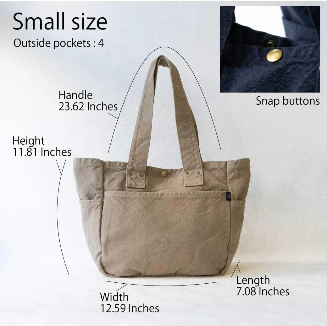 Canvas Work Tote Bag Cotton100% japan Washable Sholder hand Large capacity Shopping Bag (VC-3)