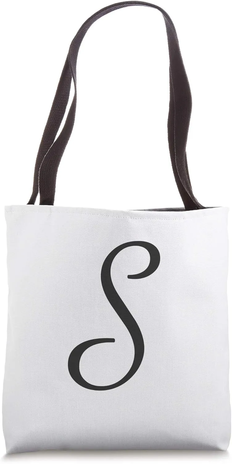 Capital S Fancy Letter Accent Living Room Shopping Bag Purse Tote Bag