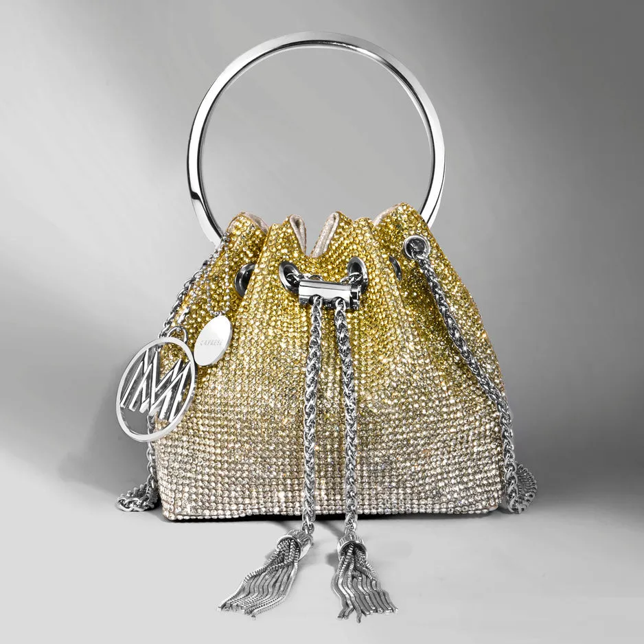 Caprese Aurora Silver Gold Clutch