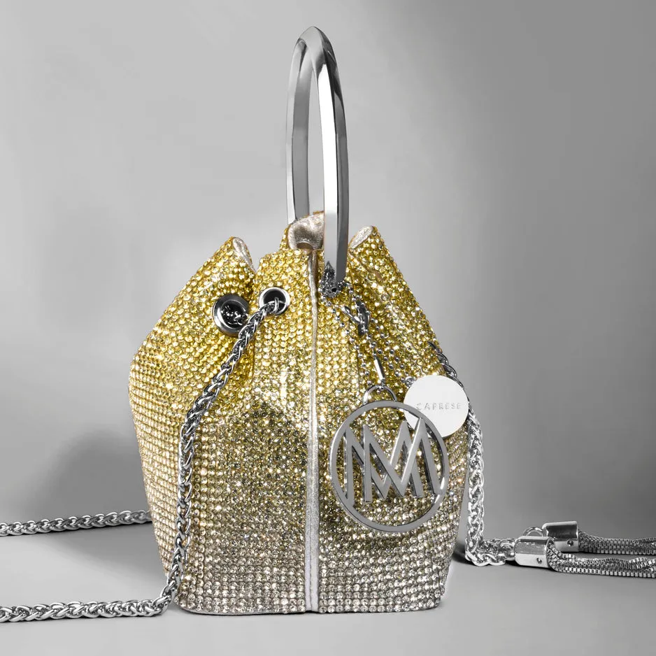 Caprese Aurora Silver Gold Clutch