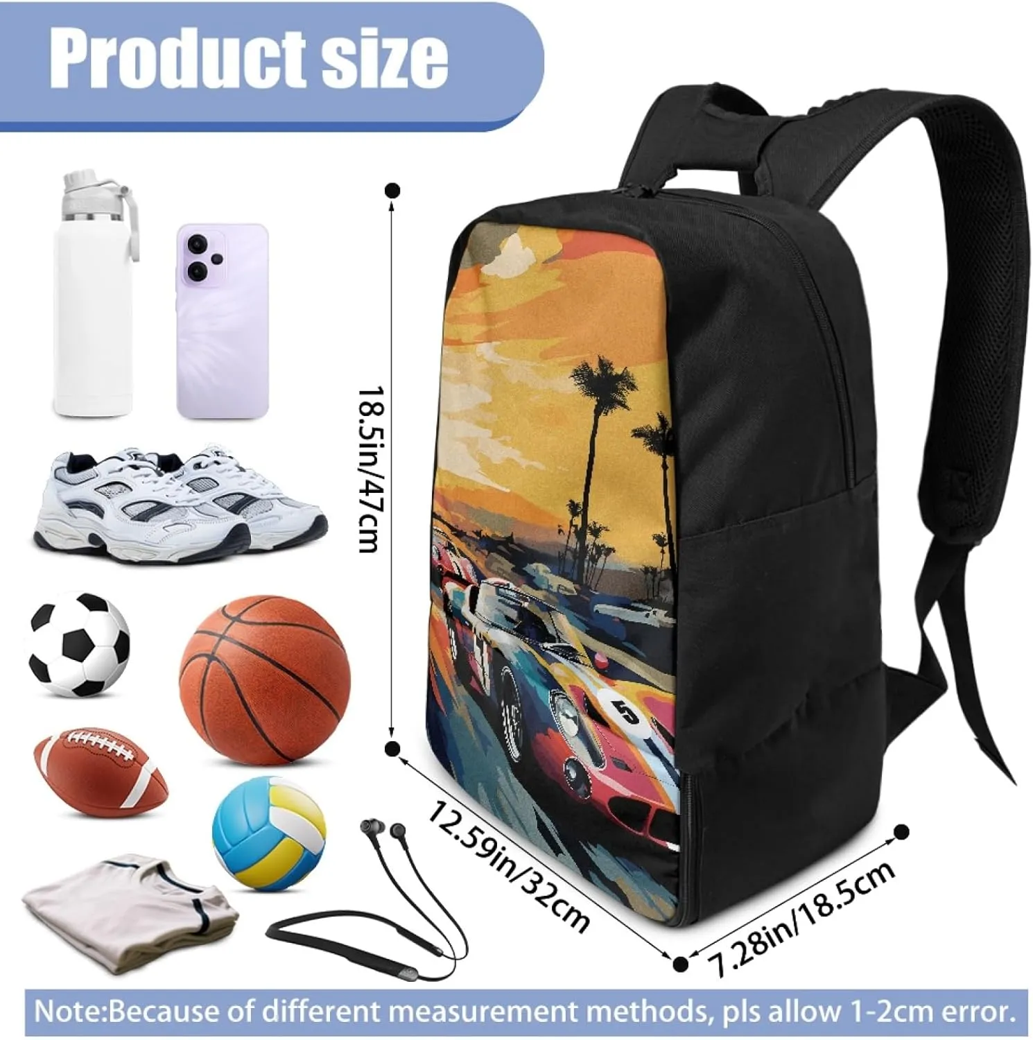 Car Boys Sports Backpack with Ball Compartment,Cool Duffle Bags for 6-14 Years Kids Multifunctional Bookbag for Elementary Children Equipment Bag for Football Soccer
