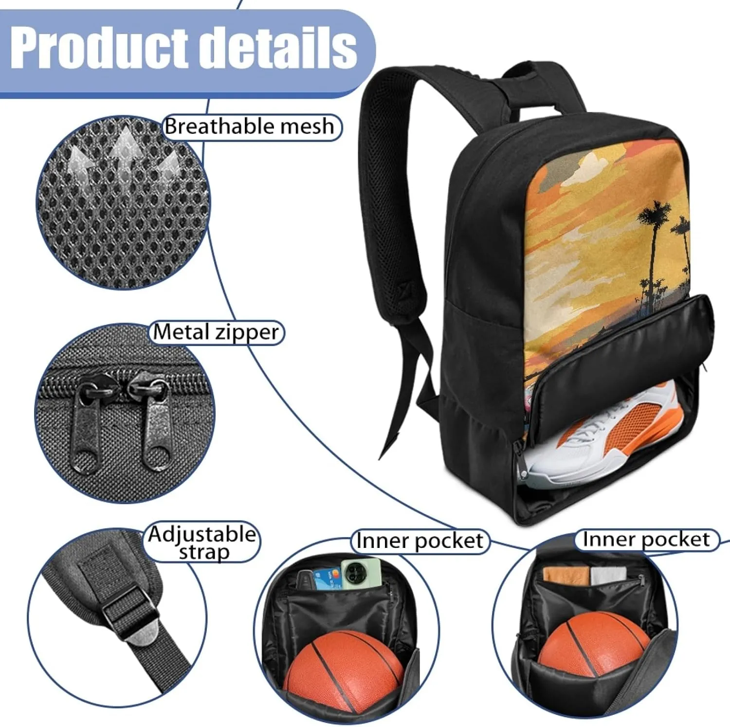 Car Boys Sports Backpack with Ball Compartment,Cool Duffle Bags for 6-14 Years Kids Multifunctional Bookbag for Elementary Children Equipment Bag for Football Soccer