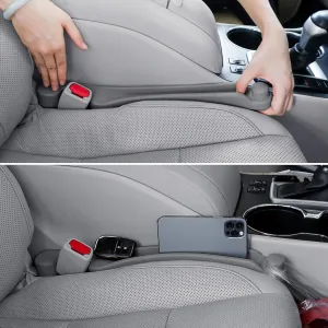 Car Seat Gap Filler Set of 2, Soft Foam Multifunctional Seat Side Gap Filler with Organizer & Hook Function, 3in1 Gap Stopper Universal Fit Car SUV Truck Fill The Gap Between Seat & Console