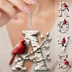 Cardinal Letter - Personalized Memorial Keychain