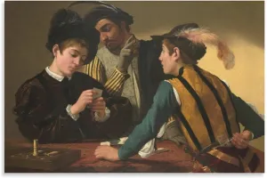 Cardsharps by Caravaggio Print Photo Art Painting Canvas Poster Home Decorative Bedroom Modern Decor Posters Gifts 12x18inch(30x45cm)