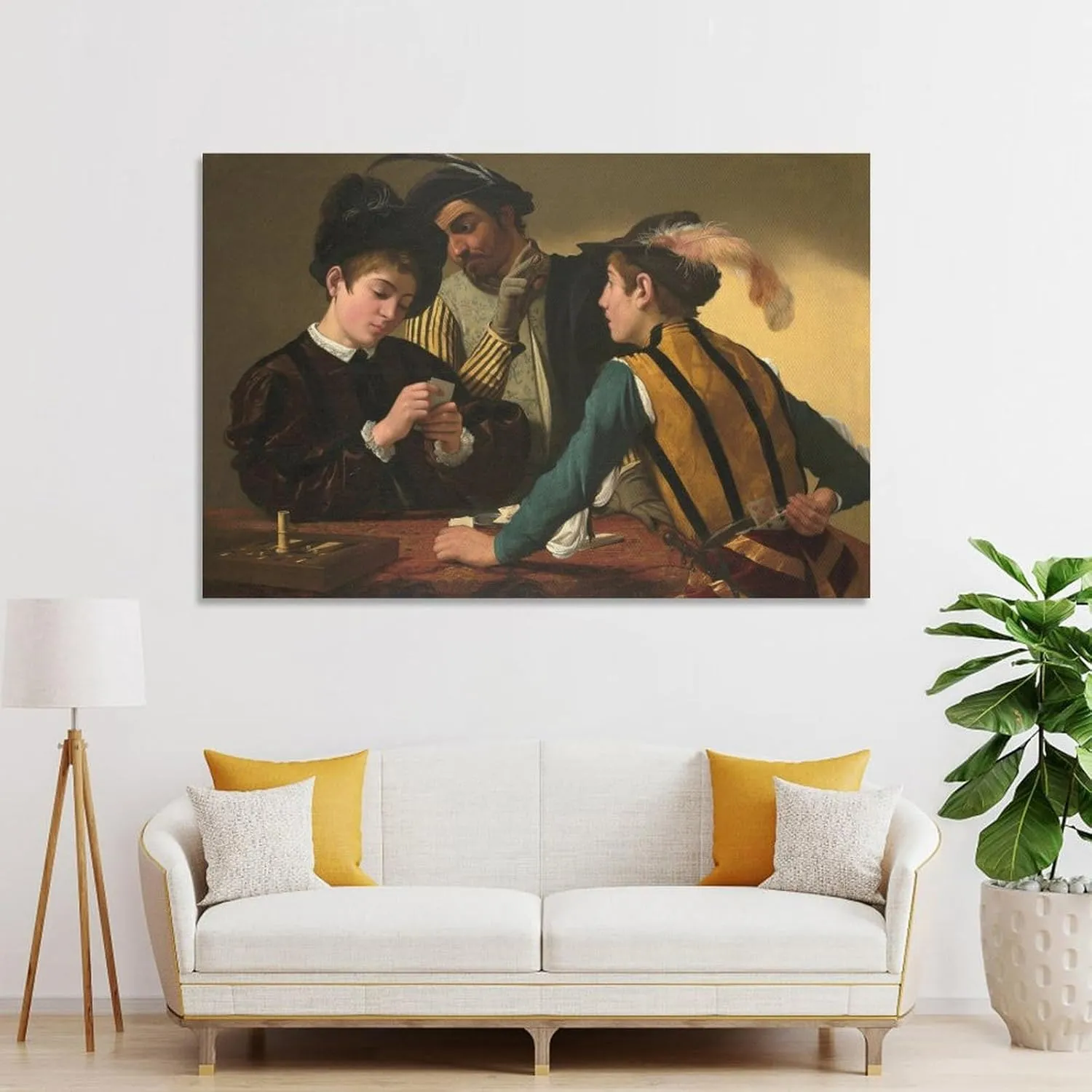 Cardsharps by Caravaggio Print Photo Art Painting Canvas Poster Home Decorative Bedroom Modern Decor Posters Gifts 12x18inch(30x45cm)