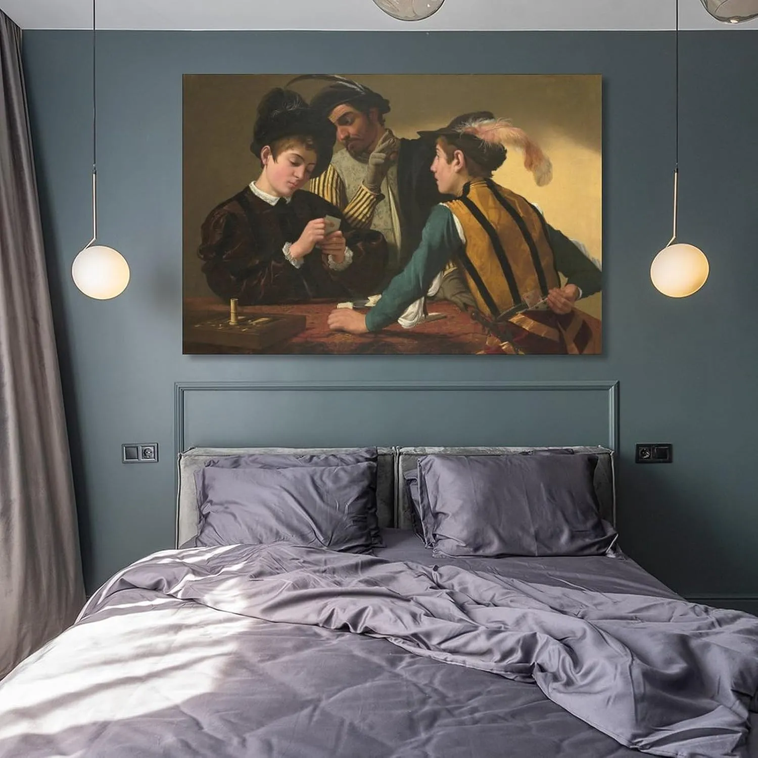 Cardsharps by Caravaggio Print Photo Art Painting Canvas Poster Home Decorative Bedroom Modern Decor Posters Gifts 12x18inch(30x45cm)