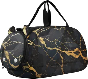 Carry on Duffel Bag Boy Black and Gold Marble Weekender Overnight Girls Duffle Bags for Travel Kids Dance Duffle