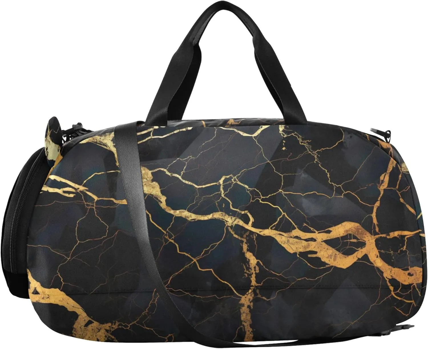Carry on Duffel Bag Boy Black and Gold Marble Weekender Overnight Girls Duffle Bags for Travel Kids Dance Duffle