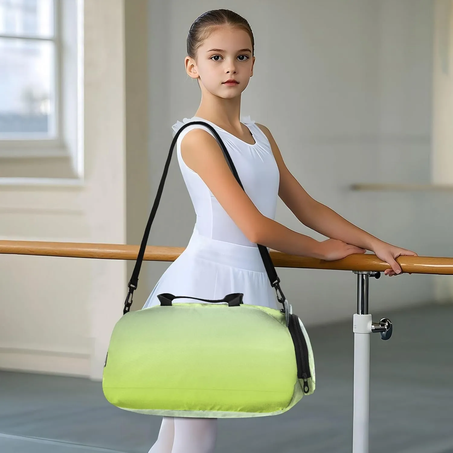 Carry on Duffel Bag Boy Lime Green Blue Gradient Toddler Weekender Bags Girls Duffle Bags Travel Tote Kids Duffle Bag