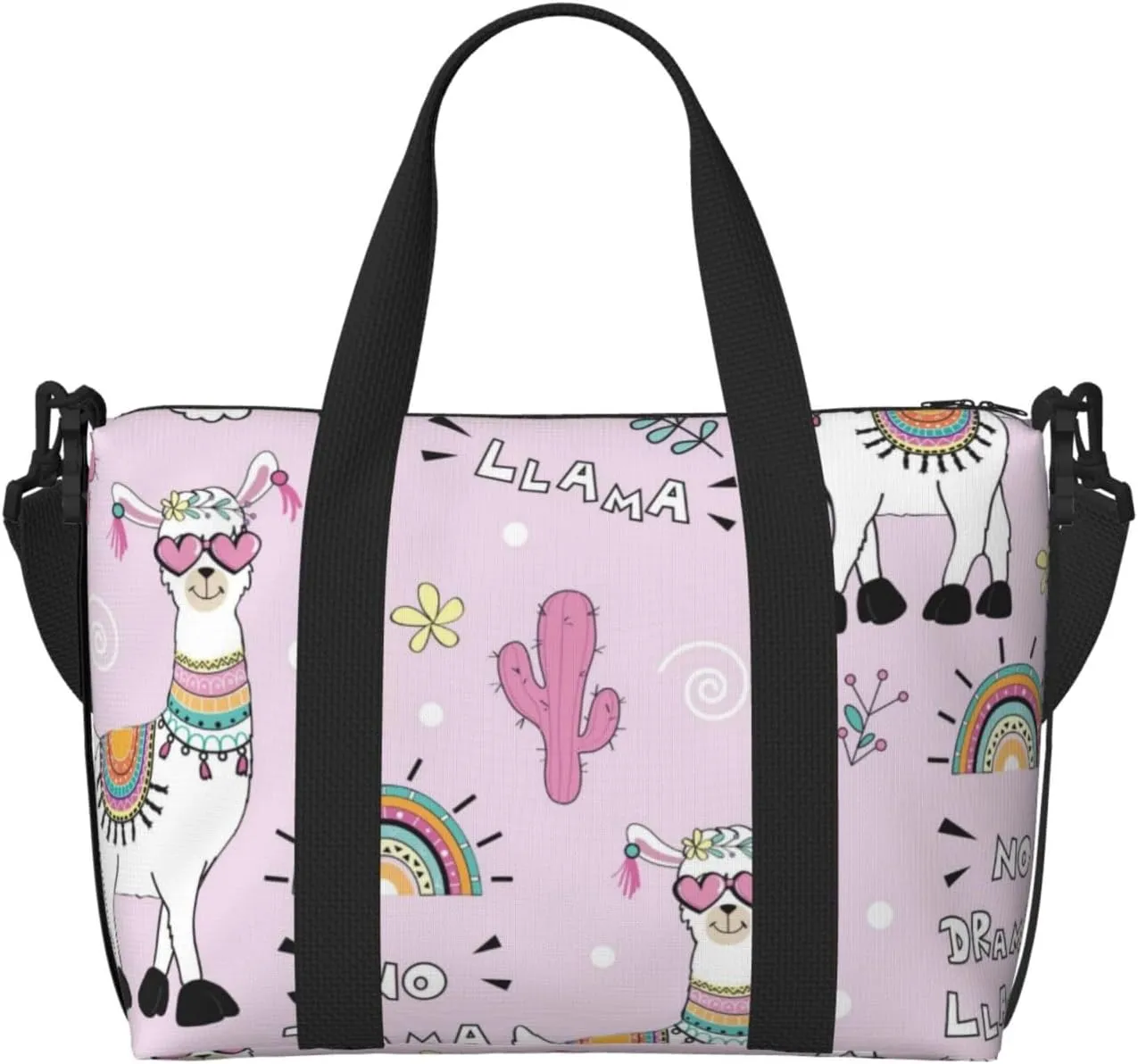 Carry On Duffle Bags Overnight Weekender Bags for Women, No Drama Llama Personal Item Travel Bag, Travel Essentials Sport Gym Bag for Men Women