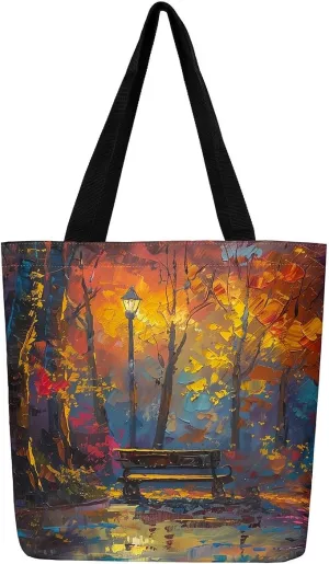 Castle Fairy Watercolor Flowers Canvas Tote Bag Shabby Chic Shoulder Bag for Women
