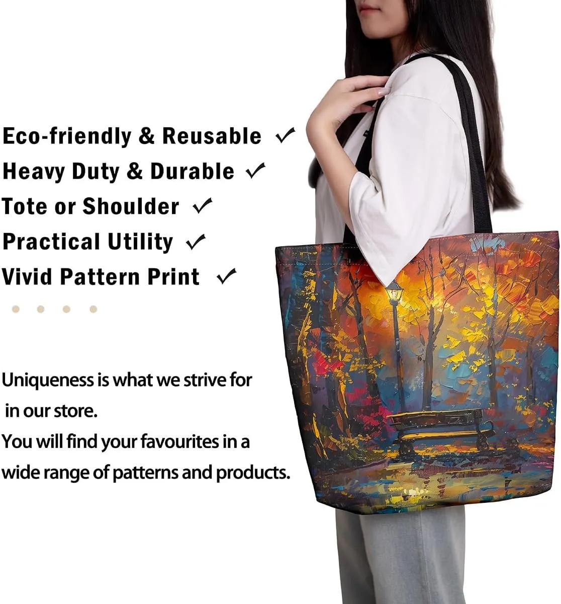 Castle Fairy Watercolor Flowers Canvas Tote Bag Shabby Chic Shoulder Bag for Women