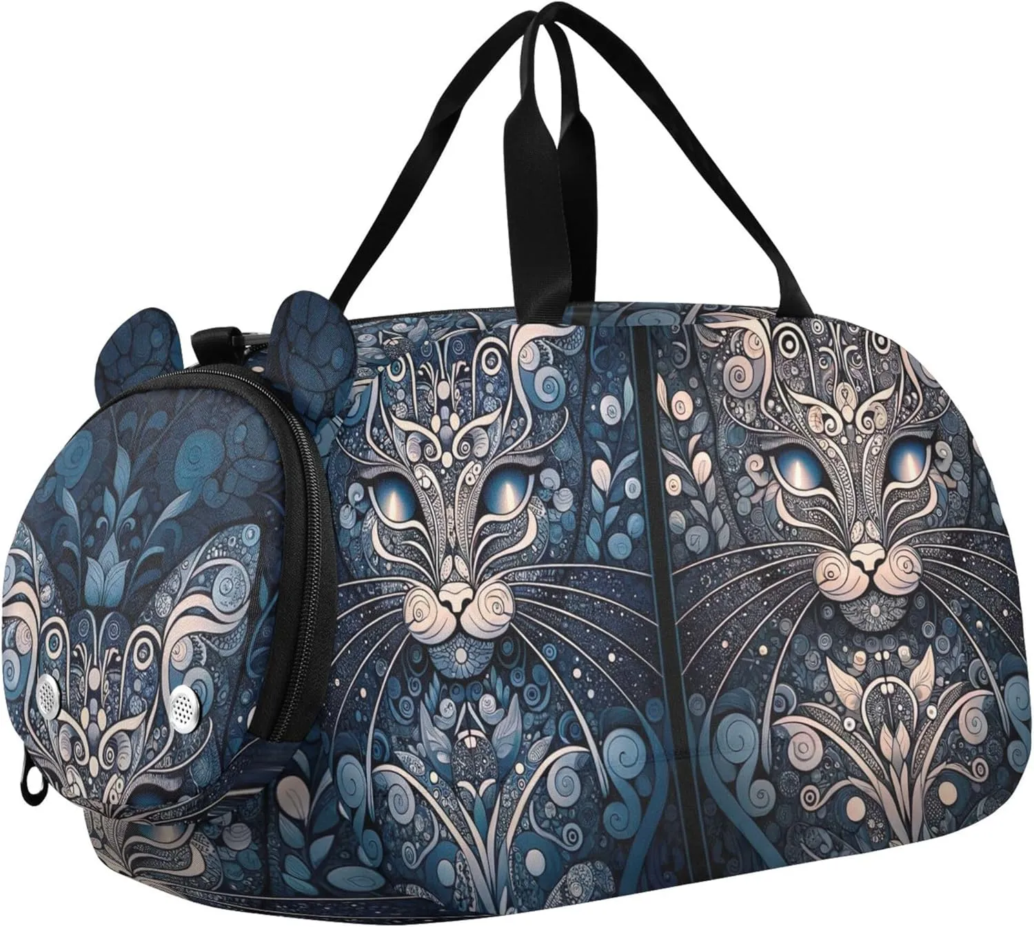 Cat Shape Travel Duffle Bags Girls Tote Toddler Weekender Bags Carry on Duffel Bag Boys Shoe Compartment