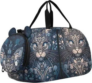 Cat Shape Travel Duffle Bags Girls Tote Toddler Weekender Bags Carry on Duffel Bag Boys Shoe Compartment