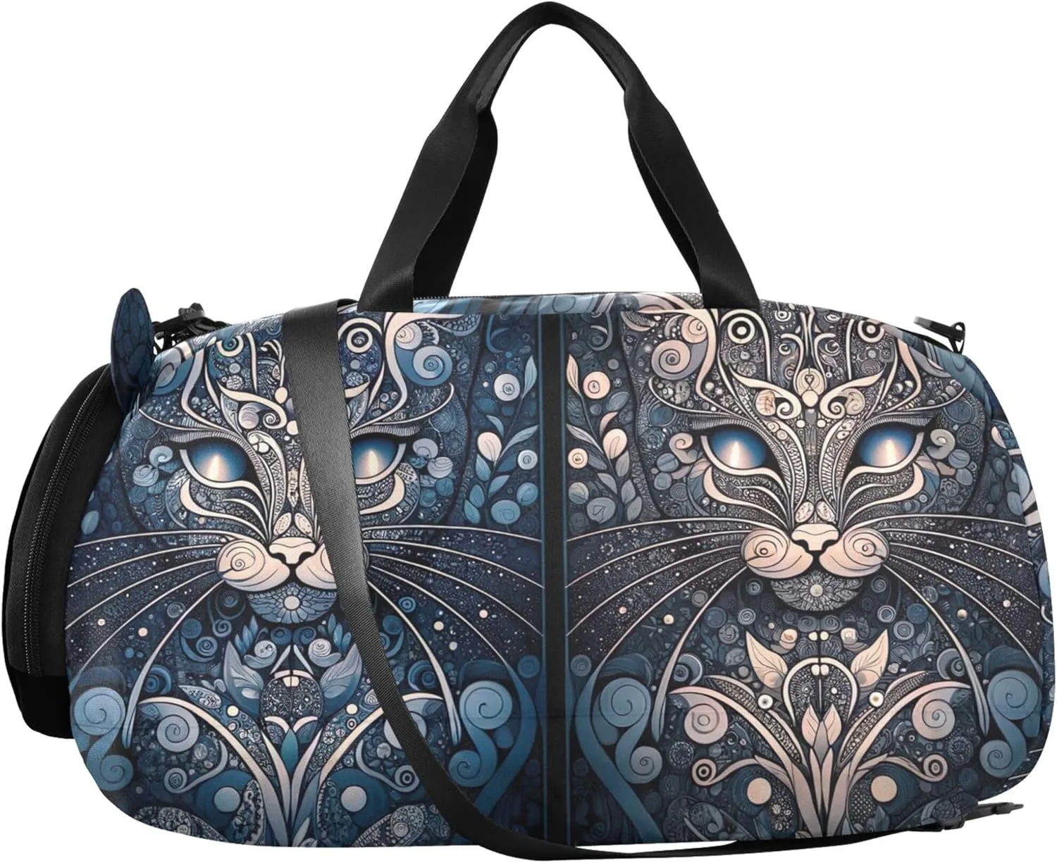 Cat Shape Travel Duffle Bags Girls Tote Toddler Weekender Bags Carry on Duffel Bag Boys Shoe Compartment