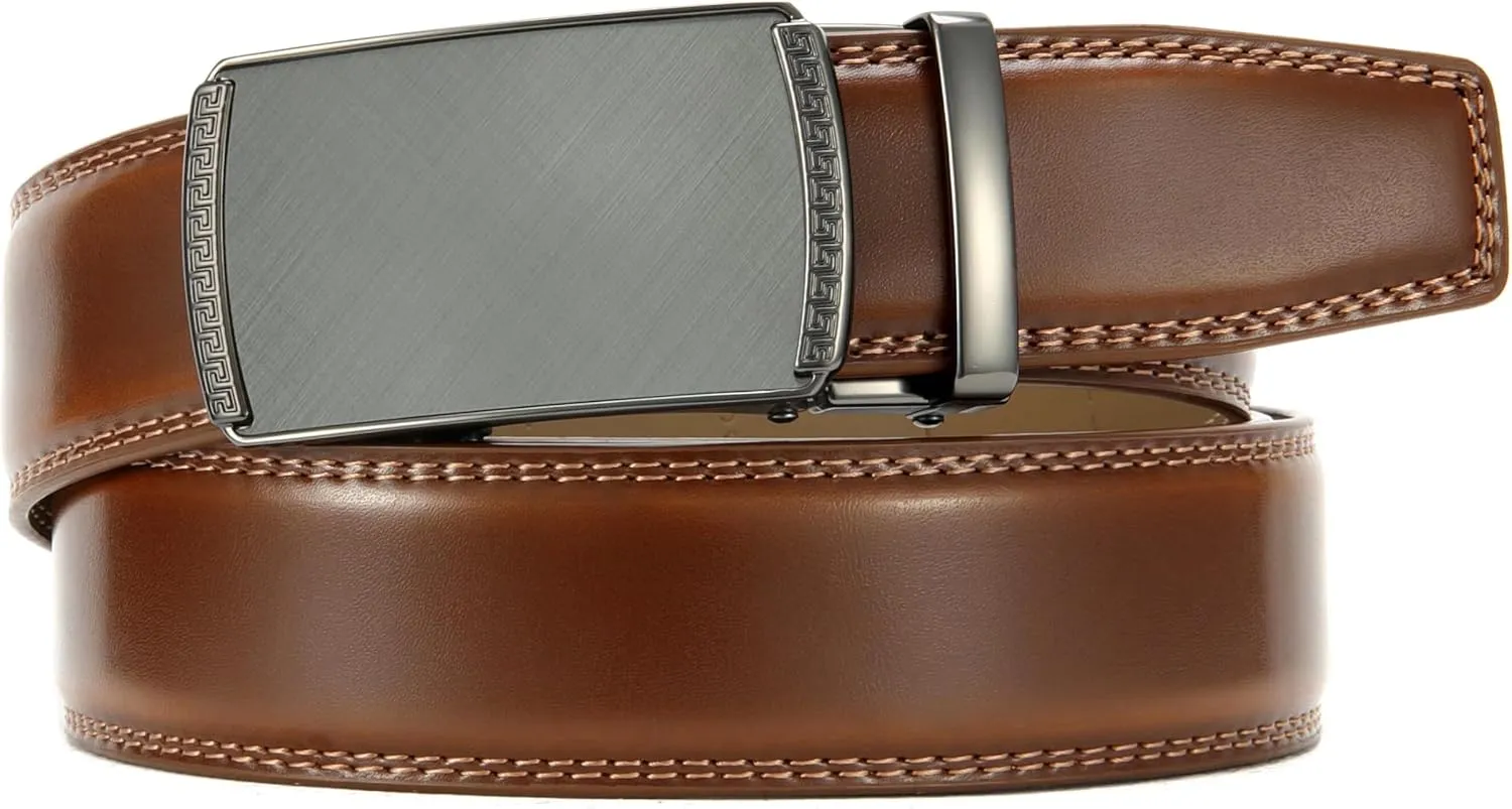 CHAOREN Mens Belt Leather Ratchet Belt - Customizable Fit, Effortless Style (35mm)