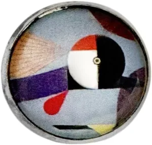 Charley Harper Crowned Crane Water Bird Wetland 1#034 Glass Sewing Button Cp369