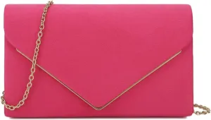 CHARMING TAILOR Faux Suede Clutch Bag Elegant Metal Binding Evening Purse for Wedding/Prom/Black-Tie Events