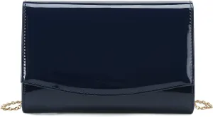CHARMING TAILOR Patent Leather Flap Clutch Classic Elegant Evening Bag Chic Dress Purse