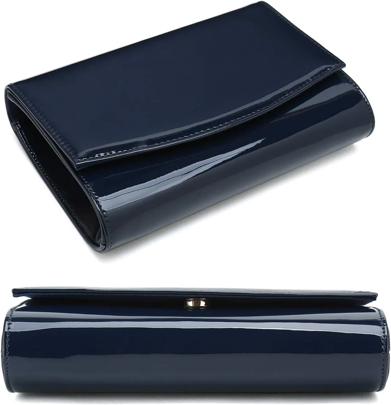 CHARMING TAILOR Patent Leather Flap Clutch Classic Elegant Evening Bag Chic Dress Purse