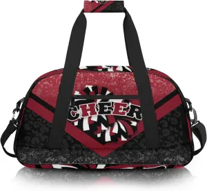 Cheer Duffle Bag for Cheerleaders, Cheerleading Gym Bag for Women, Carry on Weekender Bags, Travel Bag Duffel Bag (Winered&Black)