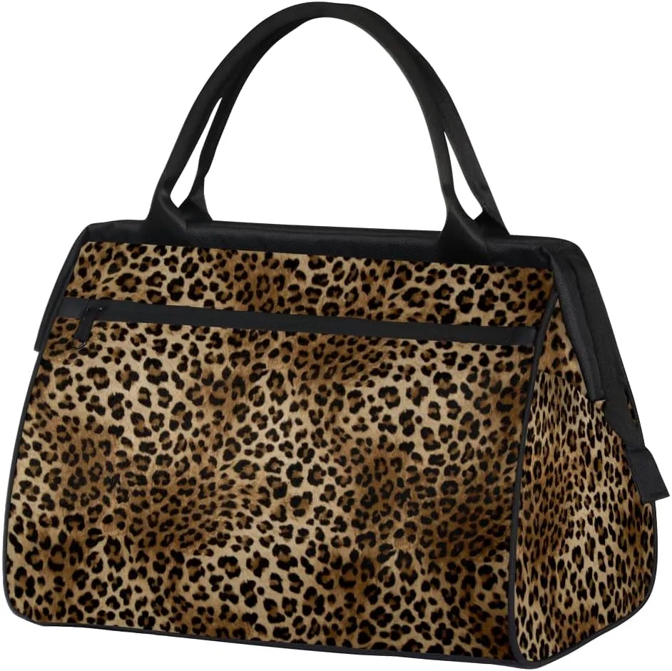 Cheetah Animal Leopard Print Weekender Overnight Bag for Women Waterproof Carry On Travel Duffle Bags with Pocket Lightweight Sports Gym Tote Bag Large Luggage Workout Personal Item Hospital Bags