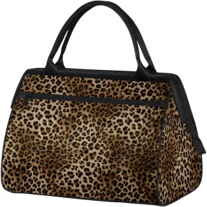 Cheetah Animal Leopard Print Weekender Overnight Bag for Women Waterproof Carry On Travel Duffle Bags with Pocket Lightweight Sports Gym Tote Bag Large Luggage Workout Personal Item Hospital Bags