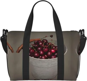 Cherries Duffel Bags for Traveling, Lightweight Personal Item Travel Bags for Women, Gym Bags for Men