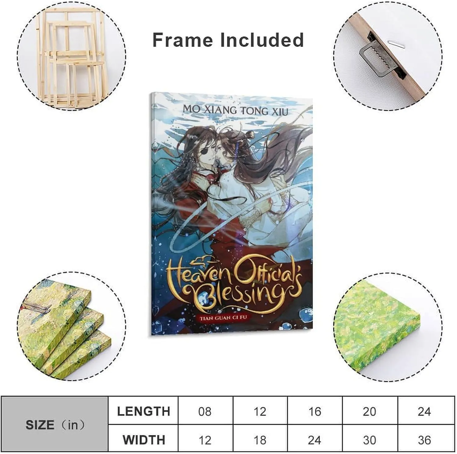Chinese Anime Poster Heaven Official'S Blessing （Chinese：Tian Guan Ci Fu by Mo Xiang Tong Xiu） Poster Poster Cool Artworks Painting Wall Art Canvas