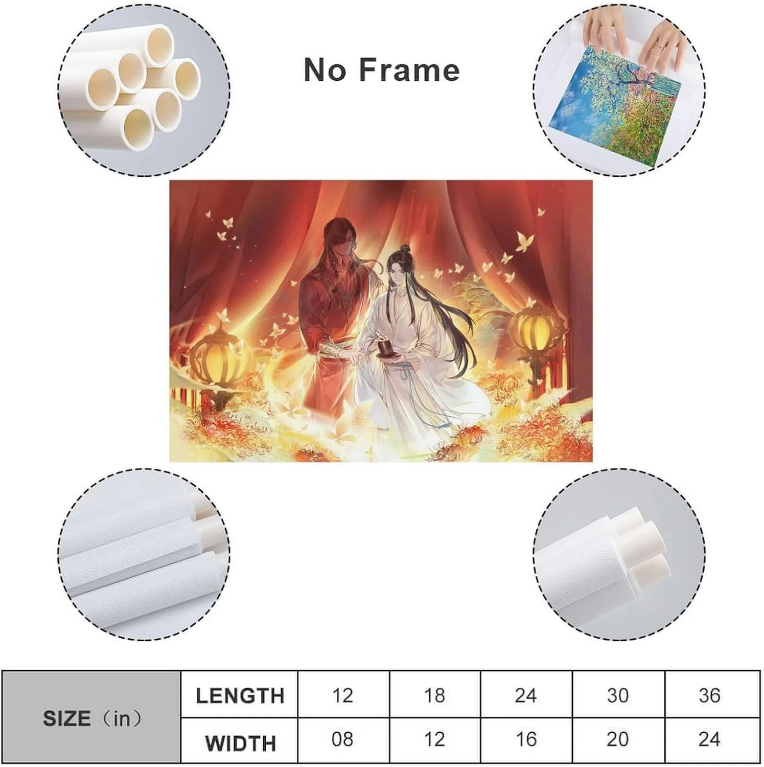 Chinese Anime Poster Heaven Official'S Blessing （Chinese：Tian Guan Ci Fu by Mo Xiang Tong Xiu） Poster Poster Decorative Painting Canvas