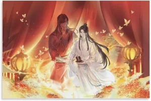 Chinese Anime Poster Heaven Official'S Blessing （Chinese：Tian Guan Ci Fu by Mo Xiang Tong Xiu） Poster Poster Decorative Painting Canvas