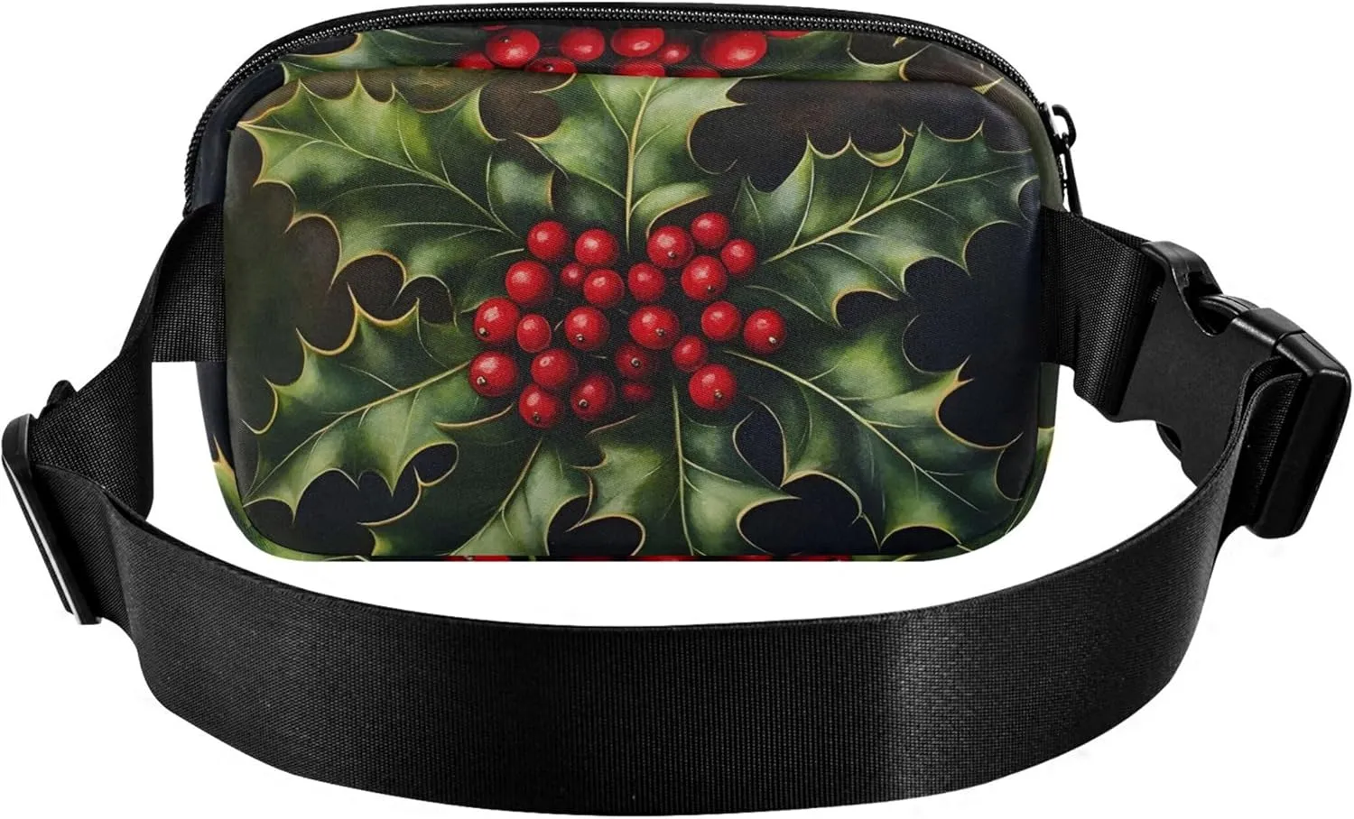 Christmas Holly Women Fanny Pack Waterproof Hip Pouch Belt Bag Designer Crossbody Waist Bag