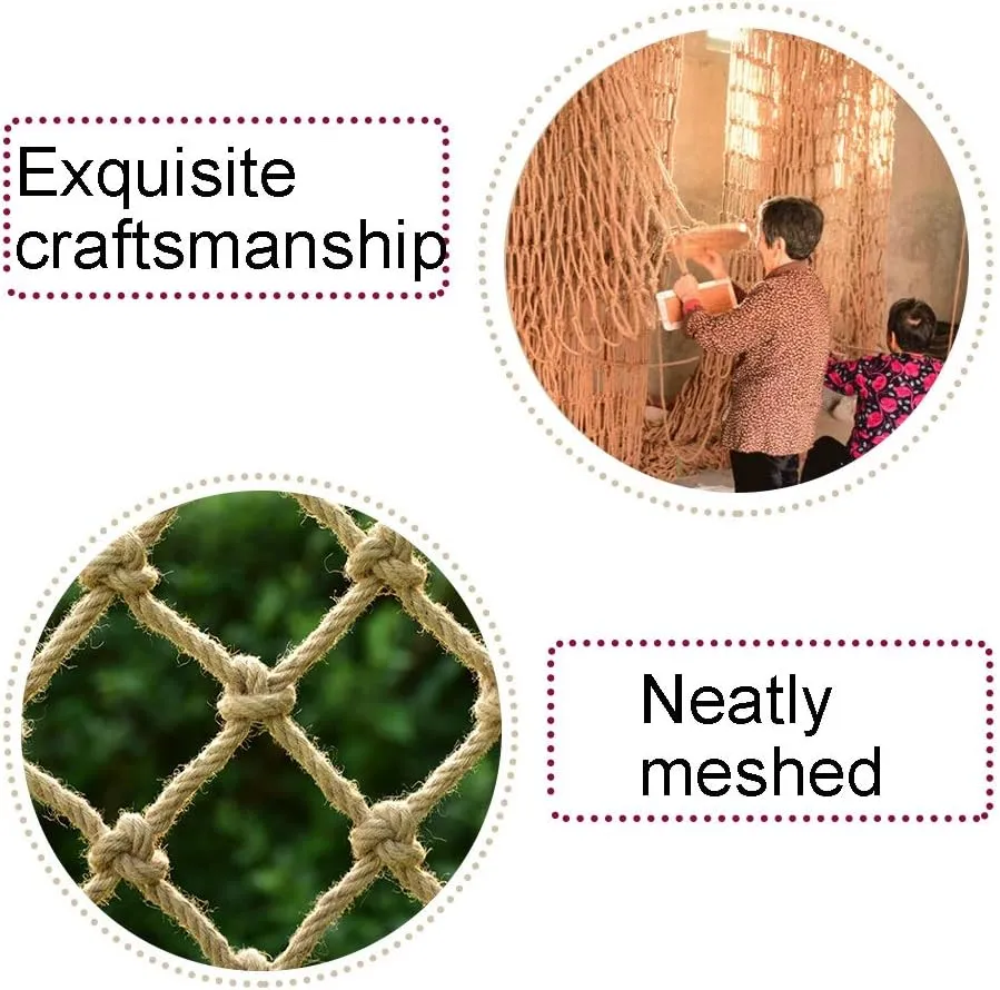 Climbing Rope Net for Playground Hemp Rope Net Hemp Safety Net Rope Truck Cargo Trailer Net Waterproof Hemp Rope Net Rope Garden Netting Ceiling Decorative Nets, dai 6mm,8mm