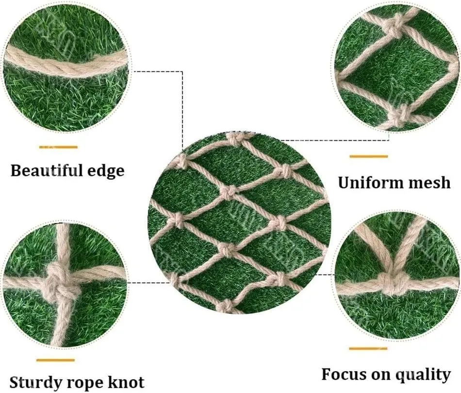 Climbing Rope Net for Playground Hemp Rope Net Hemp Safety Net Rope Truck Cargo Trailer Net Waterproof Hemp Rope Net Rope Garden Netting Ceiling Decorative Nets, dai 6mm,8mm
