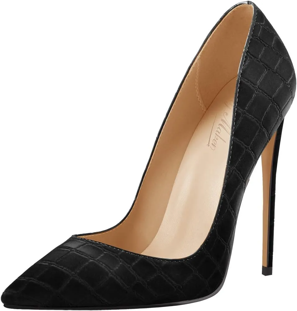 Closed Toe Heels for Women Pointed Toe Stiletto Heels Pumps Wedding Bridal Party Dress Shoes